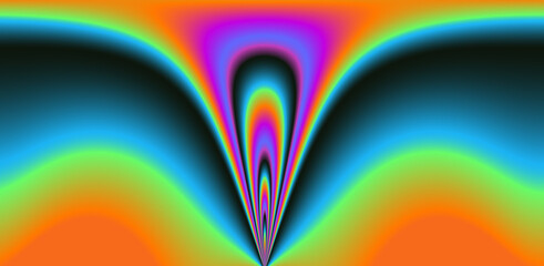 Aufkleber - Abstract trippy background with marbled ebru texture and multicolored streaks. 