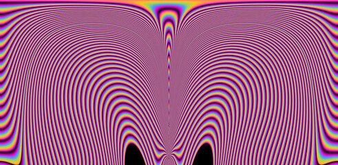 Aufkleber - Texture of a glitched TV screen with wavy and distorted moire pattern in acid colors.