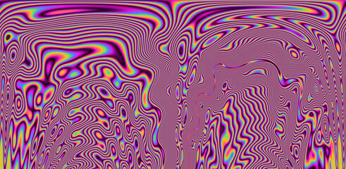 Aufkleber - Abstract trippy background with marbled ebru texture and multicolored streaks. 