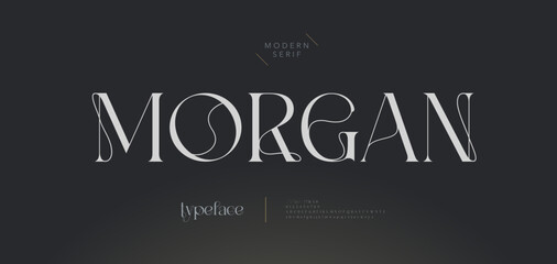 Wall Mural - Luxury wedding alphabet font. Typography decorative elegant classic lettering serif fonts vintage retro for logo. vector illustration