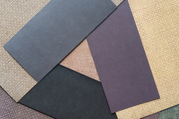 Poster - three brown/black blank cards with space for your text on scrapbook paper with texture