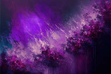 Wall Mural - impressionistic modern oil painting and sparkling wallpaper, color transitions, geometrics, volumetr