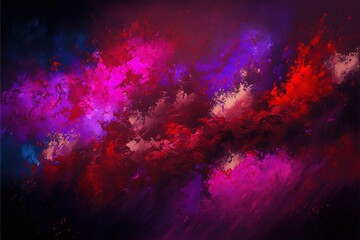 Wall Mural - impressionistic purple red pink modern oil painting and sparkling wallpaper, color transitions, univ
