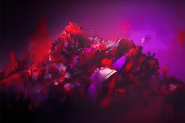 Wall Mural - impressionistic modern oil painting and sparkling wallpaper, color transitions, geometrics, volumetr