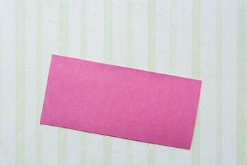 Poster - blank pink note card on scrapbook paper background