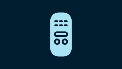 Poster - White Remote control icon isolated on blue background. 4K Video motion graphic animation
