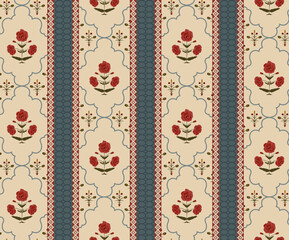 decorative pattern vintage flowers mughal art