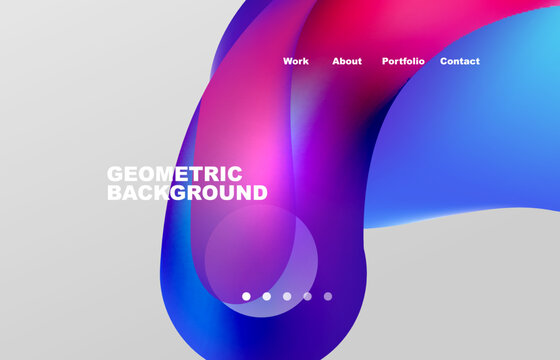 Abstract liquid background for your landing page design. Web page for website or mobile app wallpaper