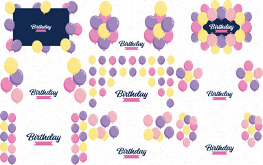 Sticker - ColorfulHappy Birthday announcement poster. flyer. and greeting card in a flat style vector illustration