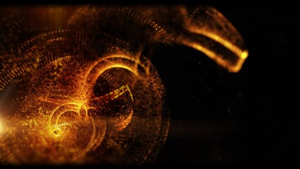 Aufkleber - Futuristic abstract de-focus luxurious gold particles flowing in cyber space environment background