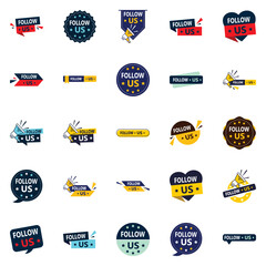 Sticker - 25 Impactful Follow Us Graphic Elements for Facebook and Instagram