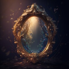 Wall Mural - Enchanted Magical Mirror: A Dreamy and Elegant Fantasy Magic Concept Designer Art