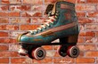 Roller skate derby with brick wall  (Generative AI)