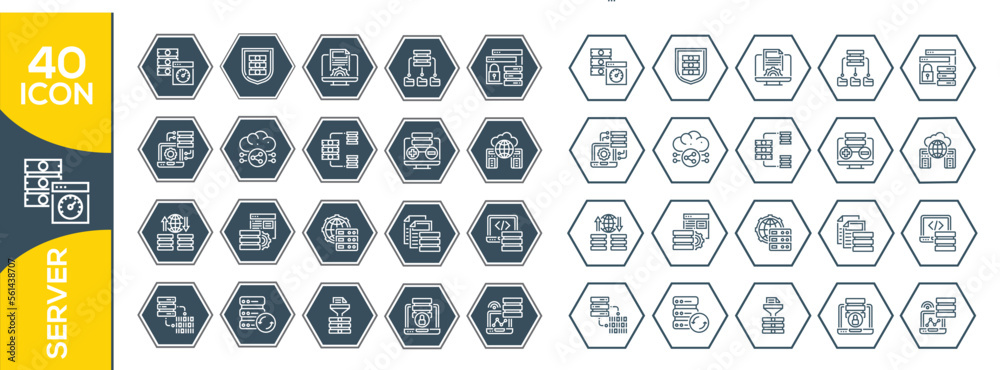 Server Component Design Icon SERVER ICON SET DESIGN Stock Vector | Adobe Stock