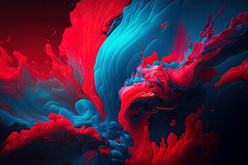 Wall Mural - blue and red abstract wave wallpaper, red and blue wave background