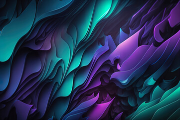 Wall Mural - blue, green and purple abstract wave background