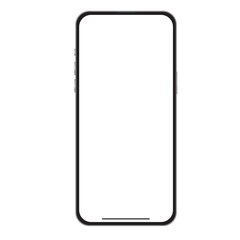 Wall Mural - new style simple black smartphone mockup phone 14 generation vector and screen png transparent for d
