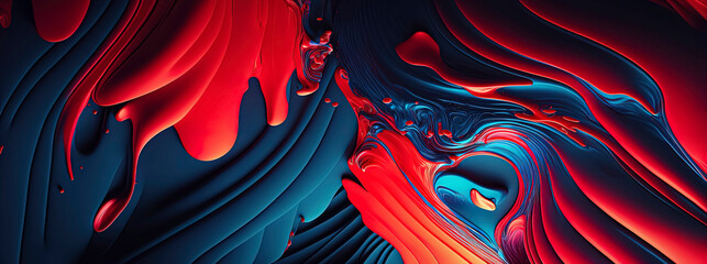 Wall Mural - red and blue abstract wallpaper, panoramic background with red and blue colors