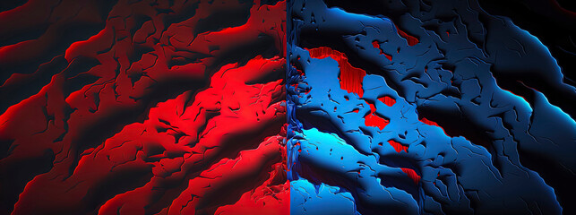 Wall Mural - red and blue abstract wallpaper, panoramic background with red and blue colors