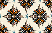 Ikat Indian Seamless Pattern Design For Fabric Textile. 
Molde Patron Abstracts . Aztec, Boho, Geometric, Fabric, 
Ethnic, Ikat, Native, Tribal, Carpet, Mandala, African,
American Chevron Vector.