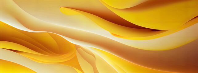 Wall Mural - panoramic yellow pastel abstract wave wallpaper, yellow pastel background