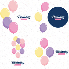 Sticker - Retro Happy Birthday design with bold. colorful letters and a vintage texture