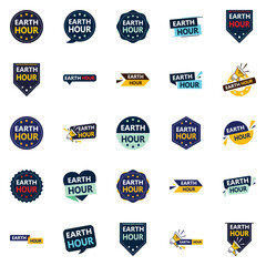 Sticker - The Earth Hour Vector Collection 25 Flexible Designs for Environmental Awareness Campaigns