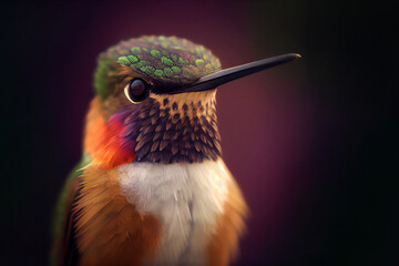 portrait of hummingbird. Generative Ai