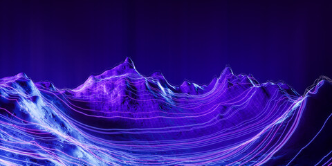 Poster - Metaverse landscape, digital lines and cyberspace. Copy space