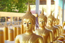 Golden Buddha Statue In Thailand Temple