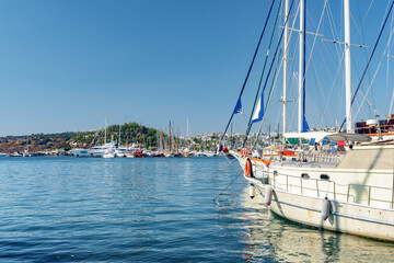 Wall Mural - Scenic view of yachts moored in Milta Bodrum Marina, Turkey