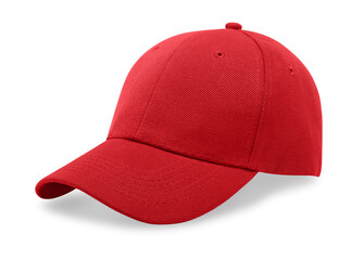 Wall Mural - red baseball cap isolated on white background.