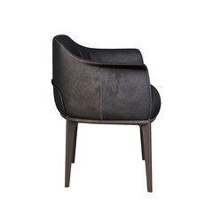 Wall Mural - 3d Furniture side view modern black leather chair isolated