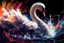 Beautiful Swan Painting 