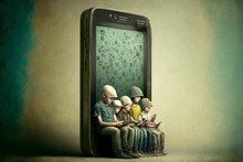 Smartphone Addiction Concept, Generative Ai