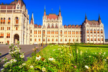 City Landscape - View Of The Hungarian Parliament Building In The Historical Center Of Budapest, In Hungary