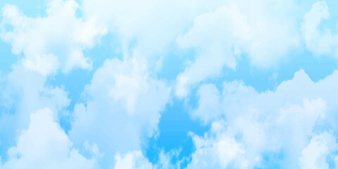  Blue sky with white clouds background. Romantic sky. Abstract nature background of romantic summer blue sky with fluffy clouds. Beautiful puffy clouds in bright blue sky in day sunlight.