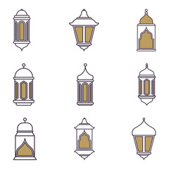 Wall Mural - Arabic traditional Ramadan Kareem eastern lanterns garland.