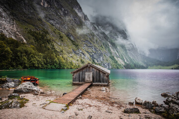 Wall Mural - Obersee boat dock hangar