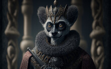 Portrait Of The Lemur King, Illustration