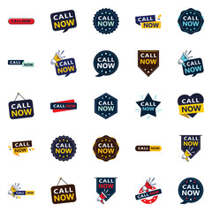 Sticker - Call Now 25 Fresh Typographic Elements for a modern call to action