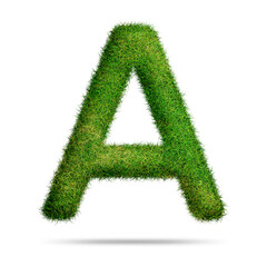 Poster - Green grass alphabet letter a for text or education concept 
