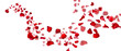 Leinwandbild Motiv Rose petals fly for valentines day. Background for love greetings with isolated red rose petals. png/d.e.