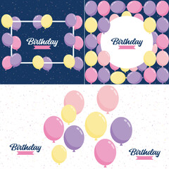 Poster - Happy Birthday announcement poster. flyer. and greeting card in a flat style vector illustration