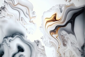 Aufkleber - Luxurious golden black marble texture. Marble ink from exquisite original painting for abstract background. Detailed marble slab. White black granite ceramic 3d illustration	