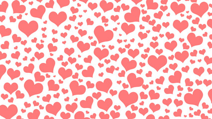 Sticker - seamless pattern with hearts pink