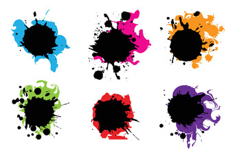 Wall Mural - Abstract vector splatter set color background design. illustration vector design.