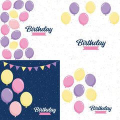 Poster - Happy Birthday announcement poster. flyer. and greeting card in a flat style