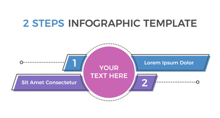 Infographic template with 2 steps or options