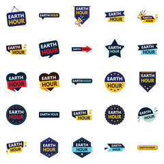 Sticker - Take part in Earth Hour with the Vector Bundle 25 Eye catching Designs Included